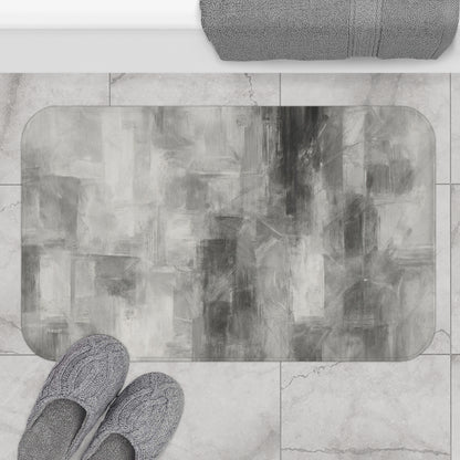 Elegant Gray Abstract Bath Mat | Modern Bathroom Decor, Soft Bathroom Rug, Luxury Shower Mat, Neutral Home Accessories - TRV