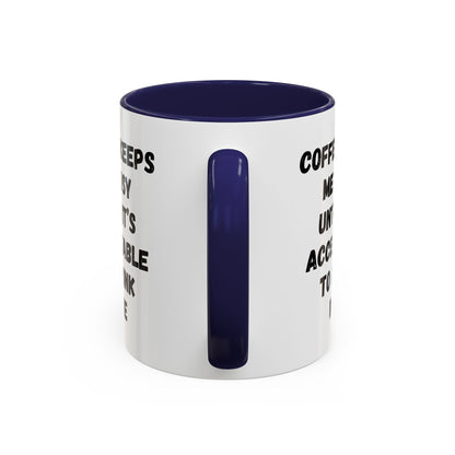 Funny Coffee Mug - "Coffee Keeps Me Busy Until It's Acceptable to Drink Wine" - Great for Mornings, Gifts, Office, Relaxation, Home