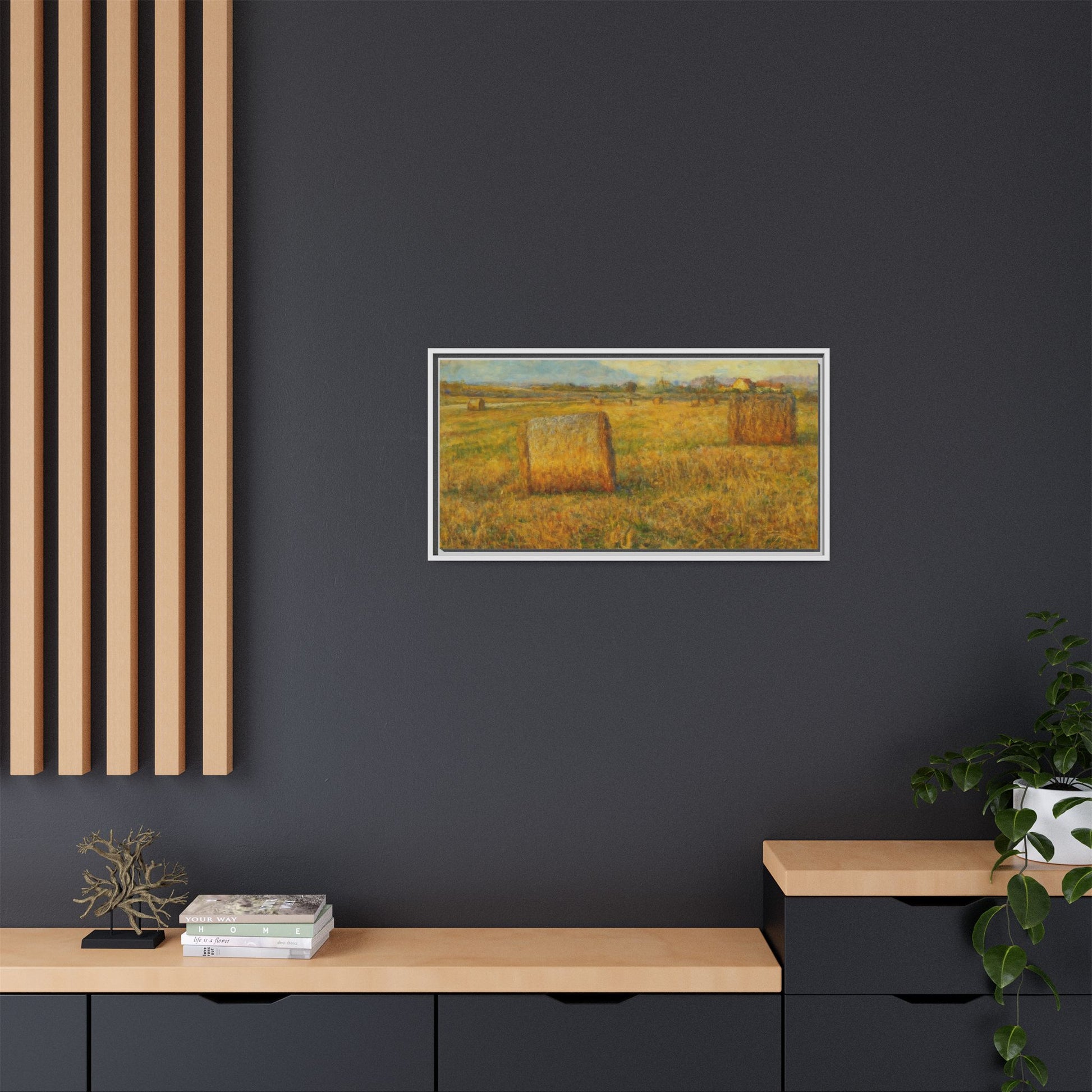 Framed Matte Canvas Wall Art - Rustic Farm Landscape, Country Decor, Home Gallery, Gift for Nature Lovers, Housewarming Decor - TRV