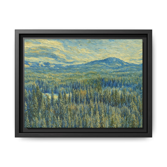Canvas Art, Abstract Winter Painting, Framed Wall Decor, Matte Multicolor Artwork Print, Home Decor Gift - TRV