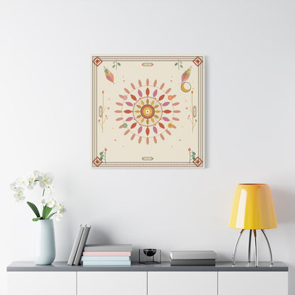 Boho Sun Mandala Matte Canvas
