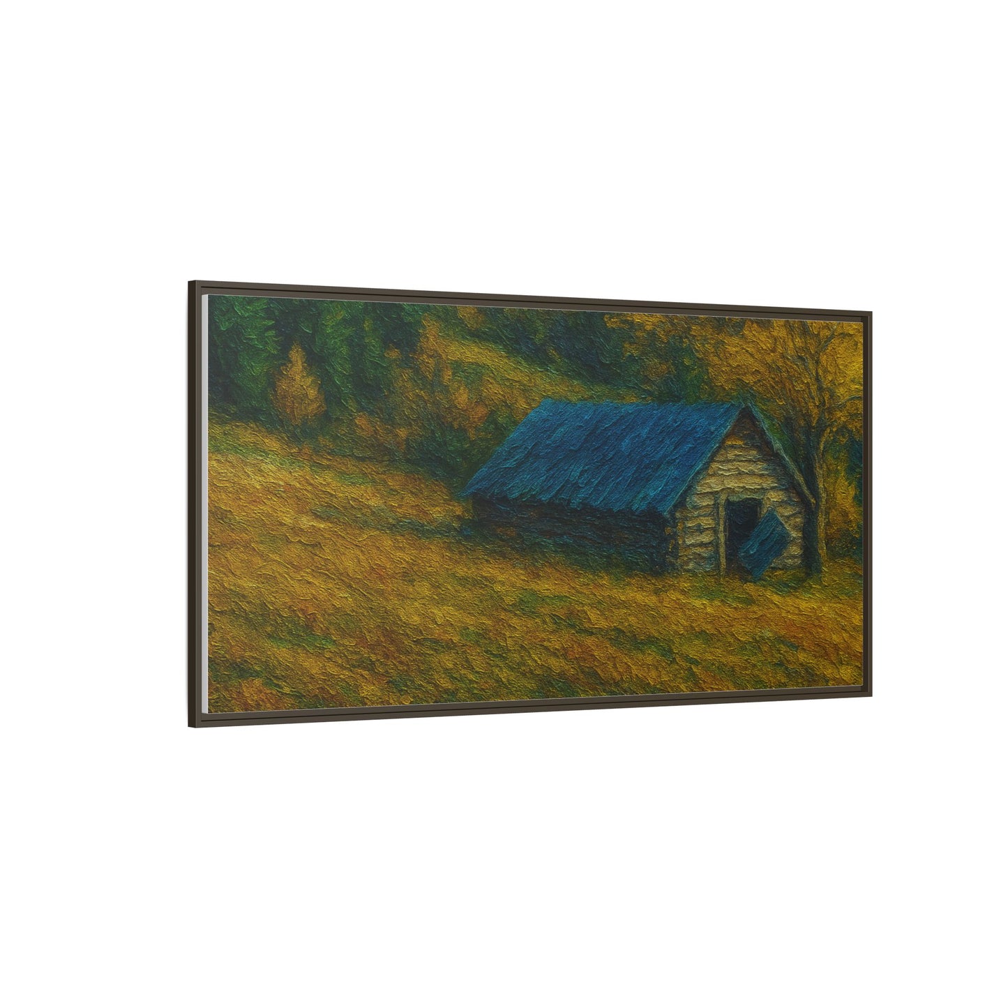 Framed Matte Canvas Print, Rustic Artwork, Farmhouse Decor, Nature Wall Art, Gift for Home, Autumn Decor, Landscape Painting
