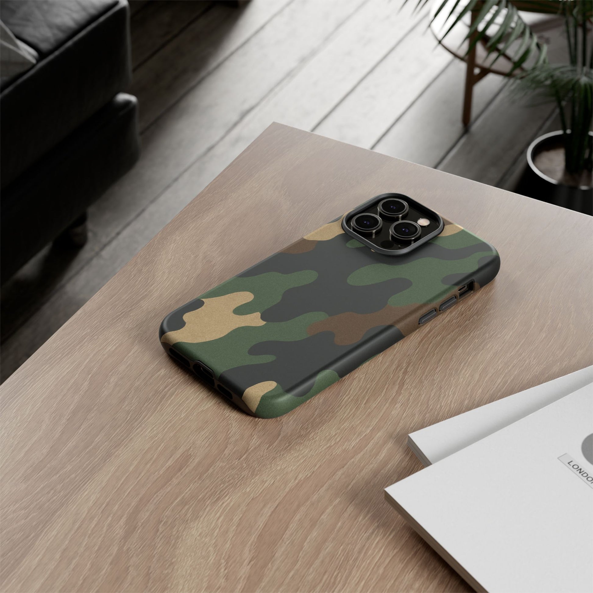 Camouflage Phone Case, Tough Phone Cover, Military Style Accessory, Protective Case for Men, Gifts for Soldiers - TRV