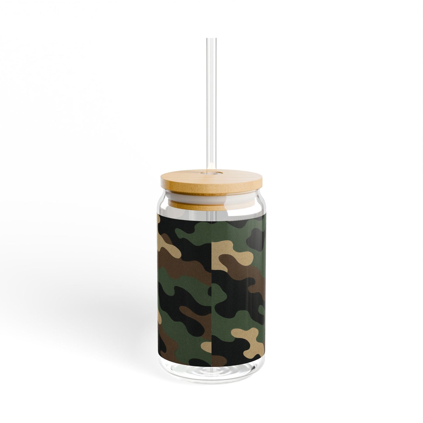 Camouflage Sipper Glass | 16oz Eco-Friendly Drinkware, Perfect for Outdoor Adventures, Camping, Parties, and Unique Gifts - TRV
