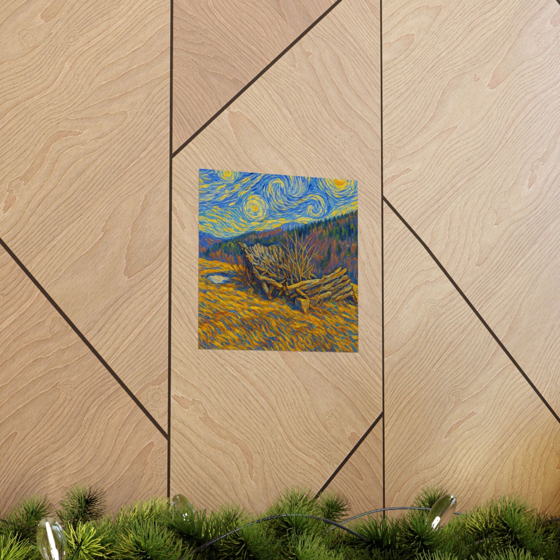 Matte Vertical Posters of Starry Night - Art Print for Home Decor, Wall Art, Gift for Art Lovers, Bacground for Celebrations - TRV