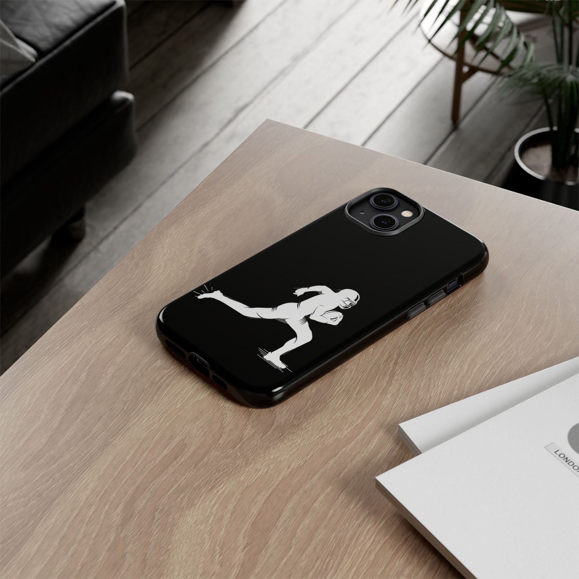 Football Player Phone Case, Tough Cases, Sports Phone Cover, Gift for Athletes, iPhone & Samsung Accessories, Running Player Design - TRV