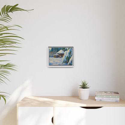 Canvas Art, Winter Scene Home Decor, Seasonal Gift for Art Lovers, Holidays Wall Art, Framed Painting, Matte Print - TRV
