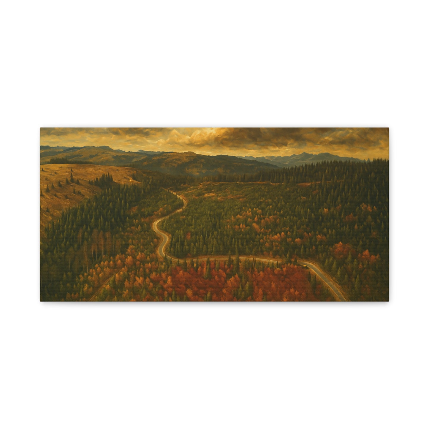 Stretched Canvas Art, Scenic Landscape Wall Decor, Nature Painting for Home, Rustic Room Accent, Gift for Nature Lovers - TRV