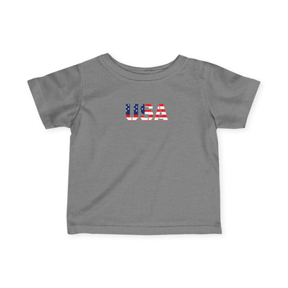 USA Infant Fine Jersey Tee - Cute Baby Shirt, Toddler Clothing, American Flag Tee, Baby Shower Gift, 4th of July Outfit