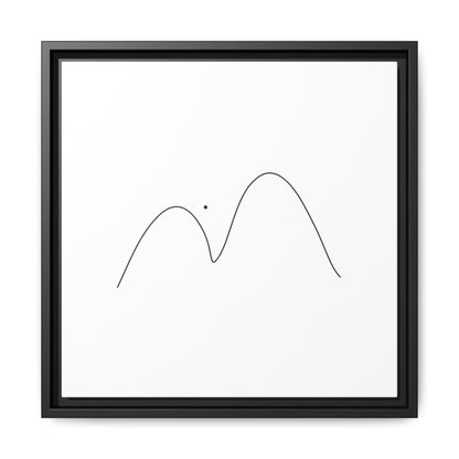 Minimal Line Mountains Matte Canvas Framed