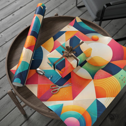 Geometric Colorwave Wrapping Paper Roll — Vibrant Abstract Gift Wrap
