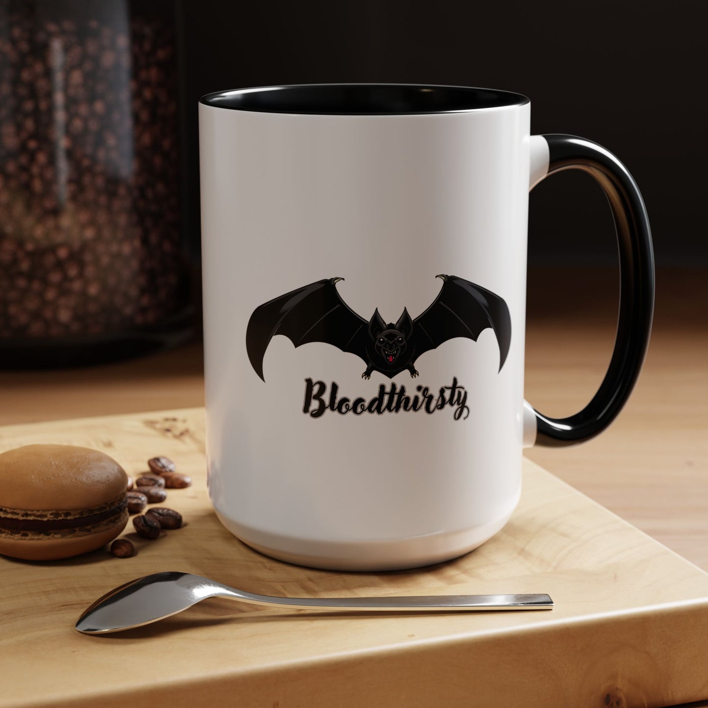 Bloodthirsty Bat Coffee Mug - Unique Halloween and Gothic Accents