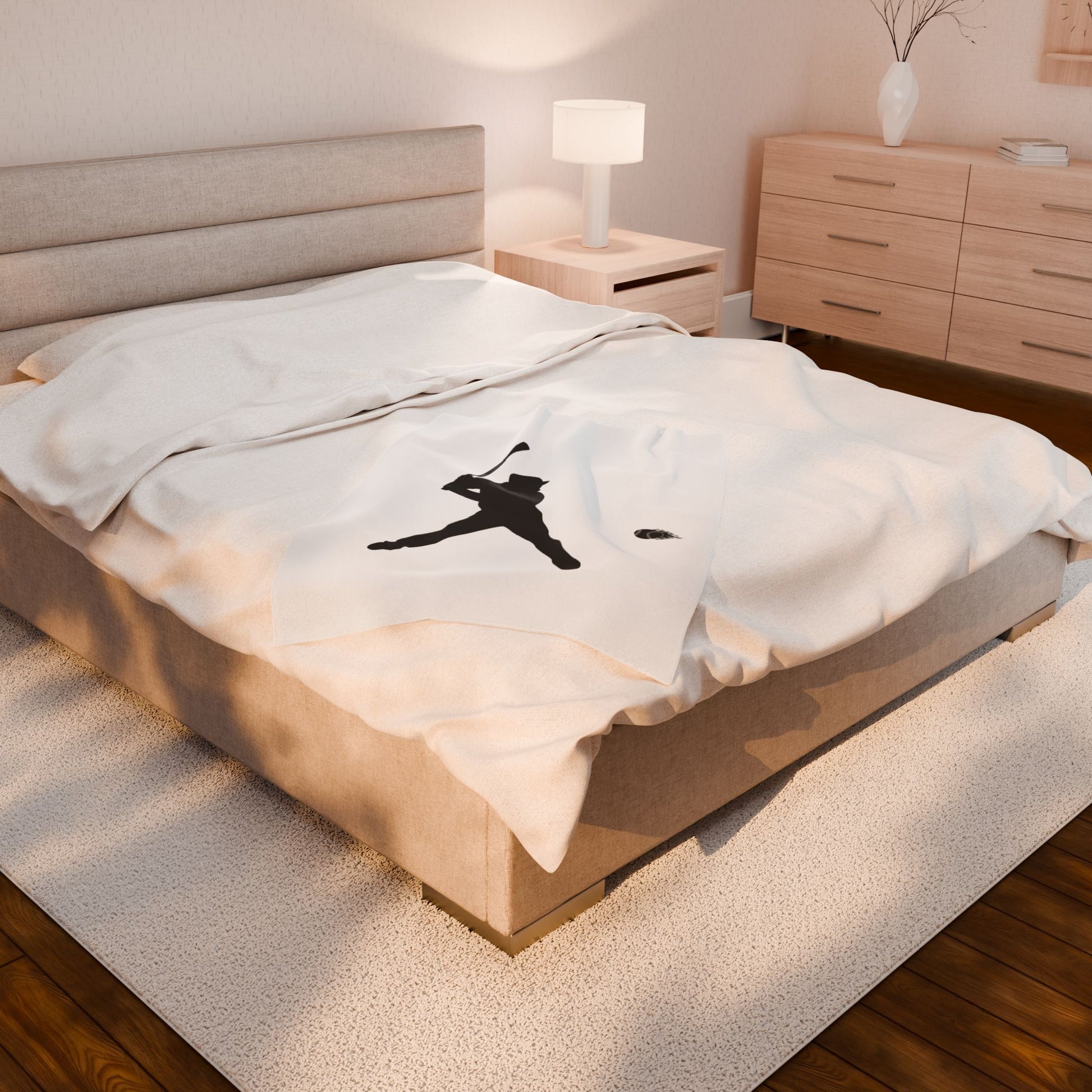 Baseball Player Plush Blanket | Soft Sports Throw, Cozy Gift for Athletes, Home Decor, Game Day Blanket, Perfect for Birthdays - TRV