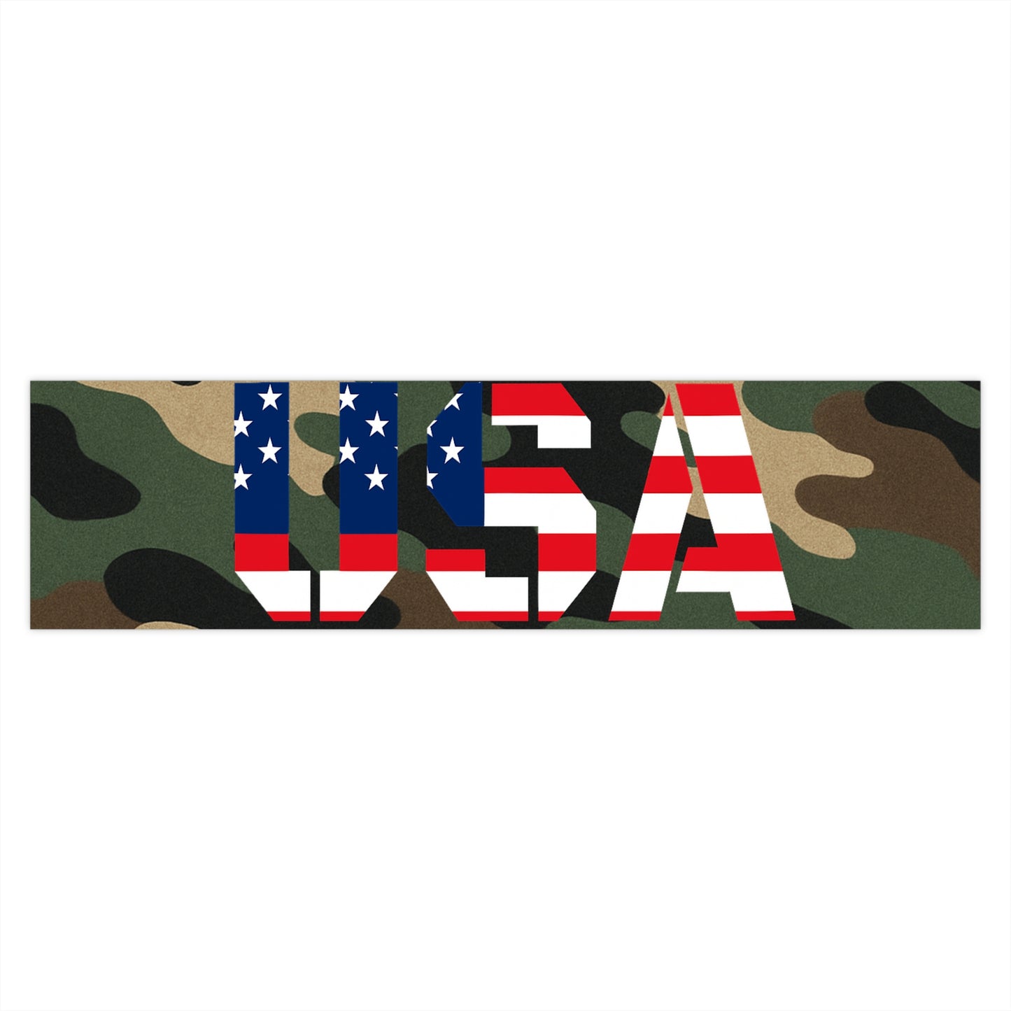 Patriotic USA Camo Bumper Stickers | Car Decor, Military Style, Outdoor Adventure, Independence Day, Gifts for Veterans - TRV