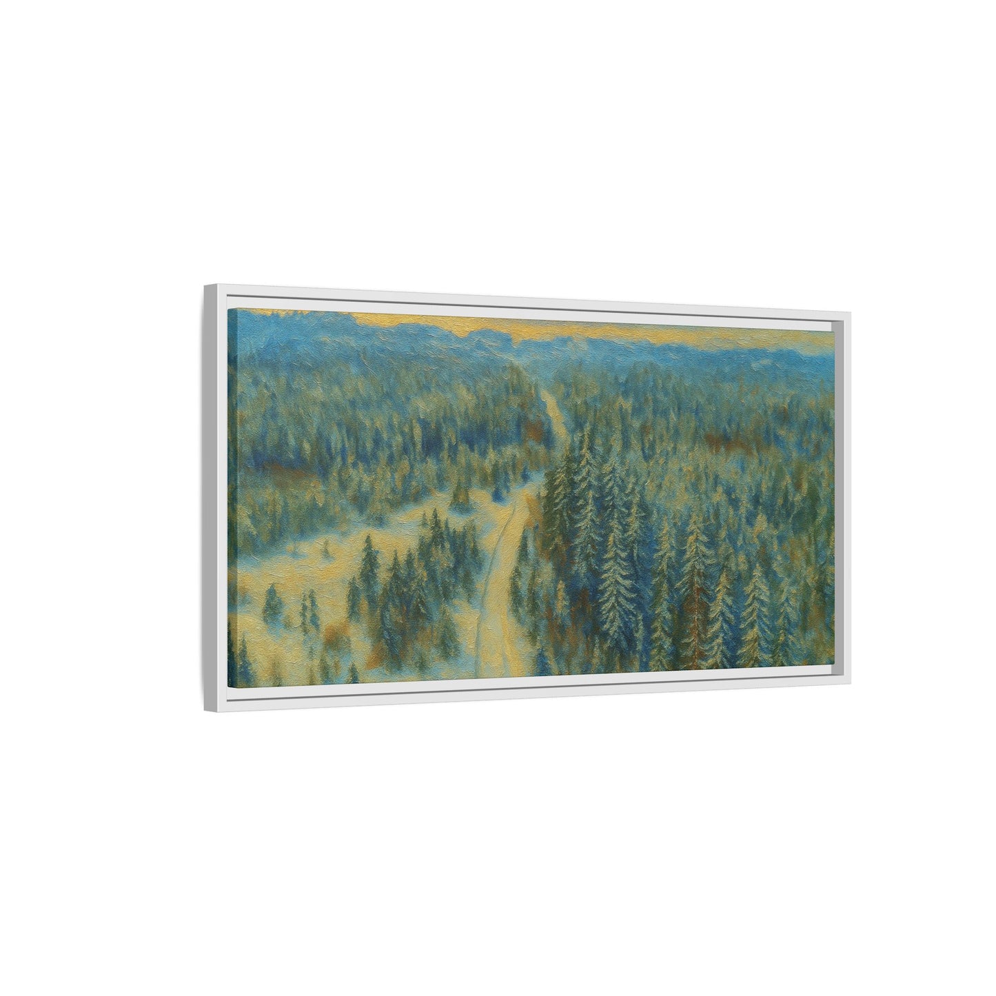 Framed Matte Canvas Art Print, Tranquil Forest Landscape, Home Decor for Nature Lovers, Wall Art for Living Room, Gift for Art Enthusiasts - TRV