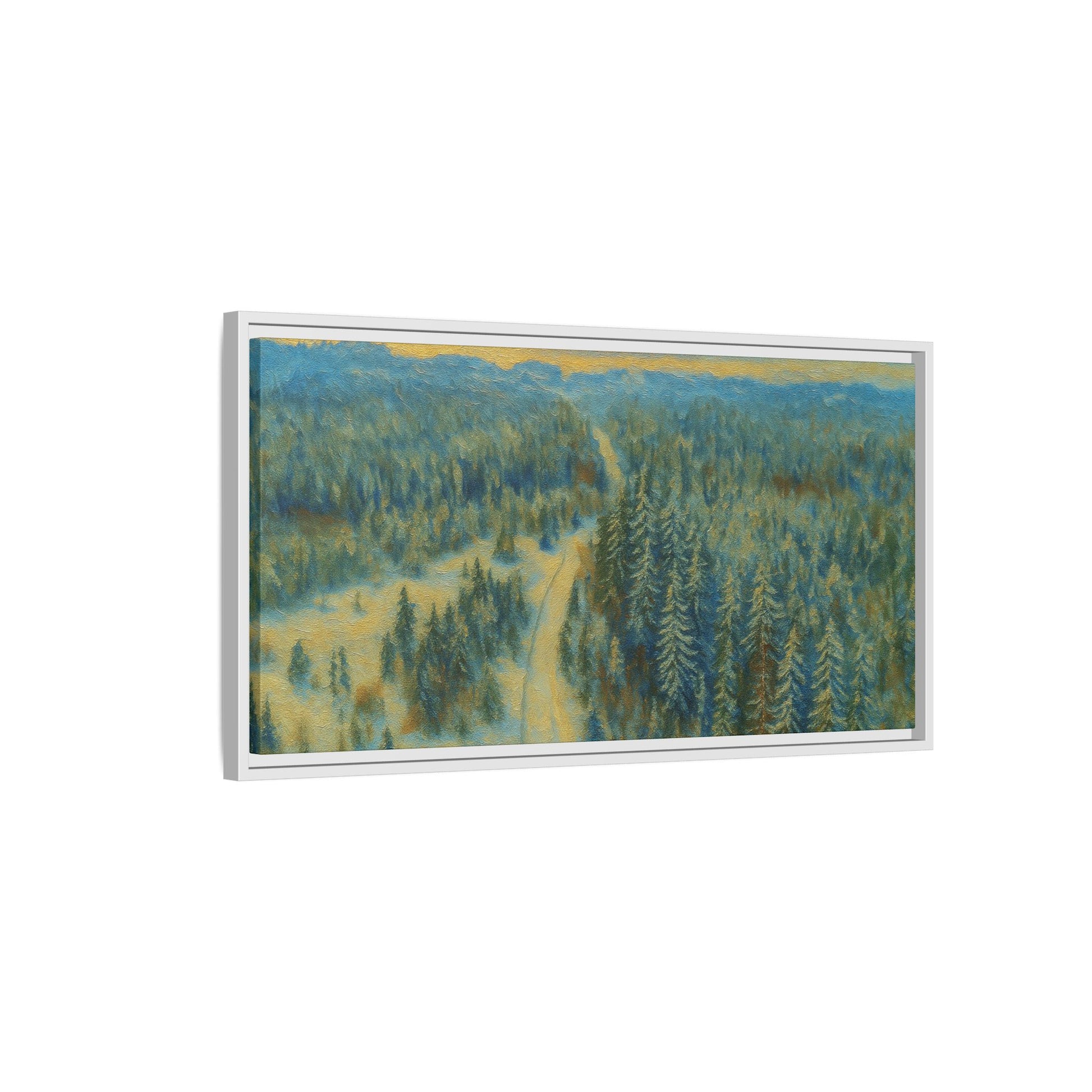 Framed Matte Canvas Art Print, Tranquil Forest Landscape, Home Decor for Nature Lovers, Wall Art for Living Room, Gift for Art Enthusiasts - TRV