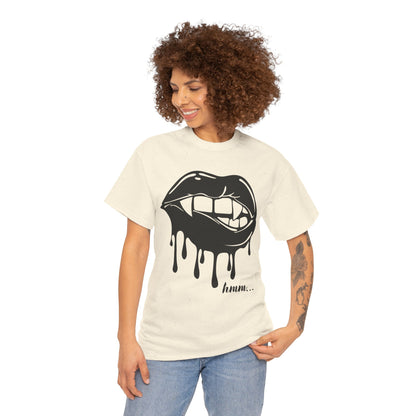 Edgy Graphic Tee - Dripping Lips Design - Unisex Heavy Cotton Tee