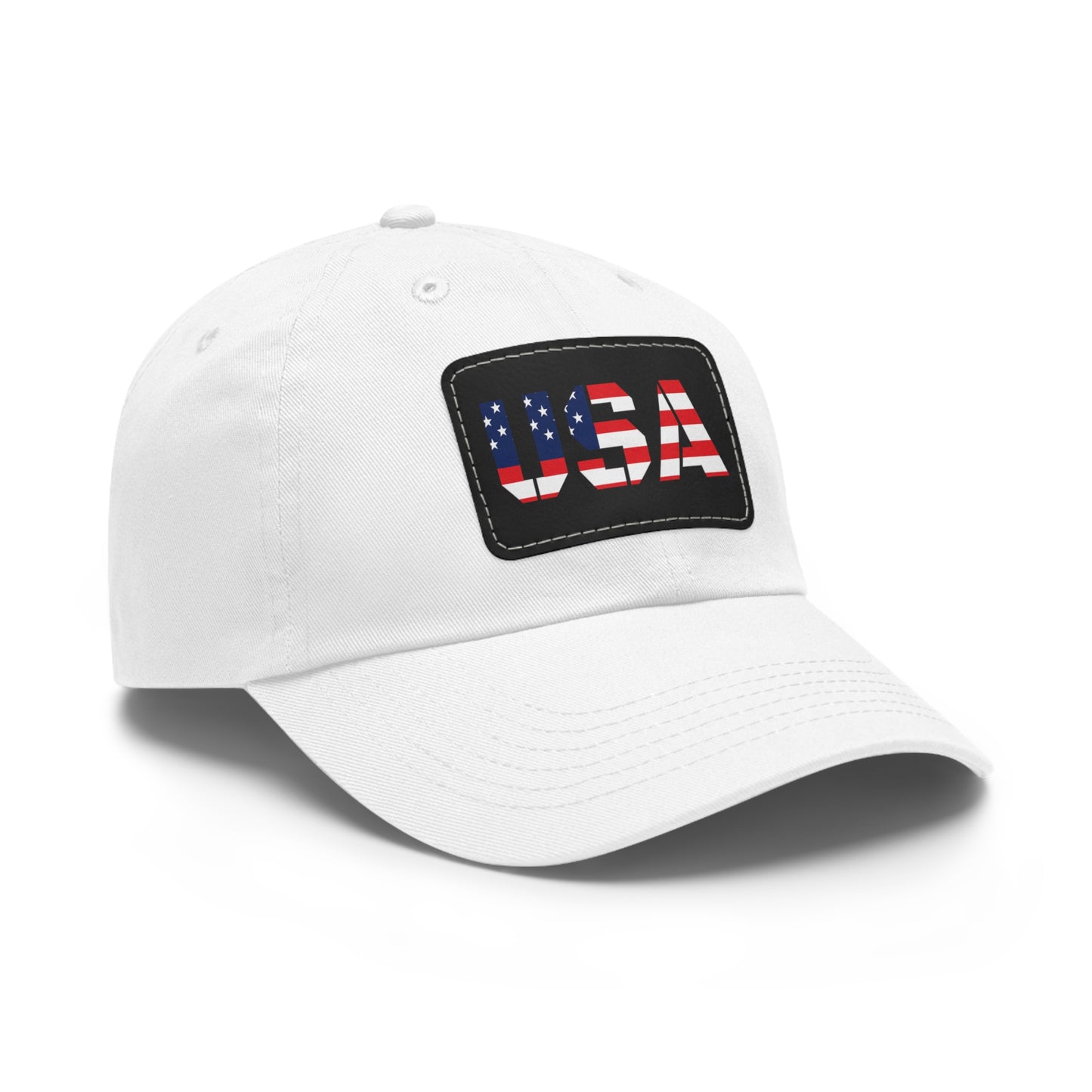 Dad Hat with Leather Patch (Rectangle)
