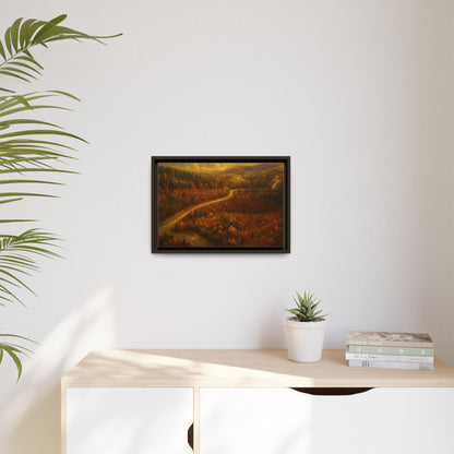 Autumn Landscape Framed Canvas Art, Cozy Home Decor, Warm Fall Vibes, Gift for Nature Lovers, Perfect for Thanksgiving - TRV