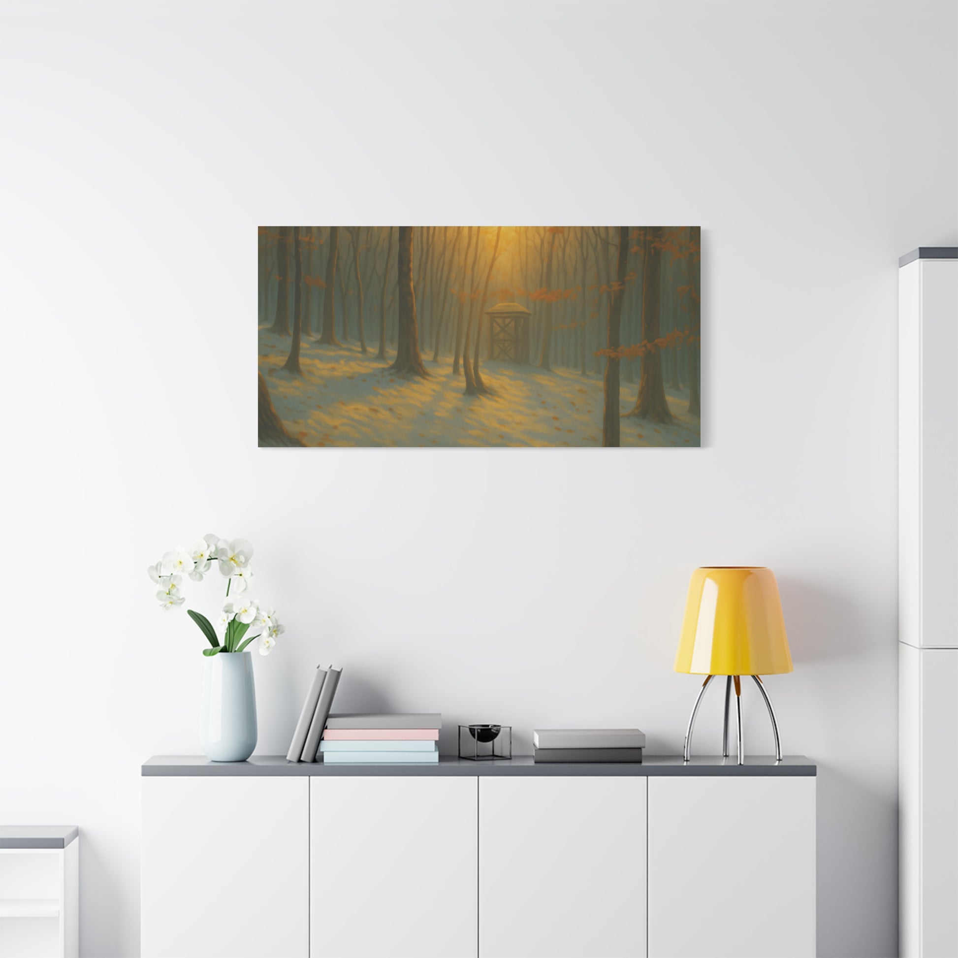Matte Canvas Wall Art, Scenic Nature Print, Calm Forest Decor, Cozy Home Aesthetic, Autumn Landscape, Gift for Nature Lovers - TRV