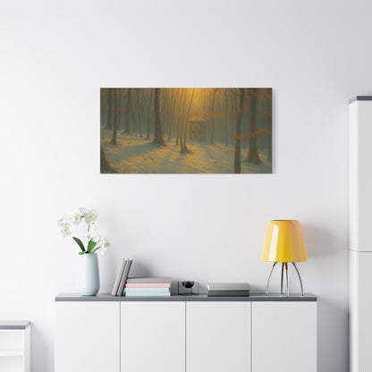 Matte Canvas Wall Art, Scenic Nature Print, Calm Forest Decor, Cozy Home Aesthetic, Autumn Landscape, Gift for Nature Lovers - TRV