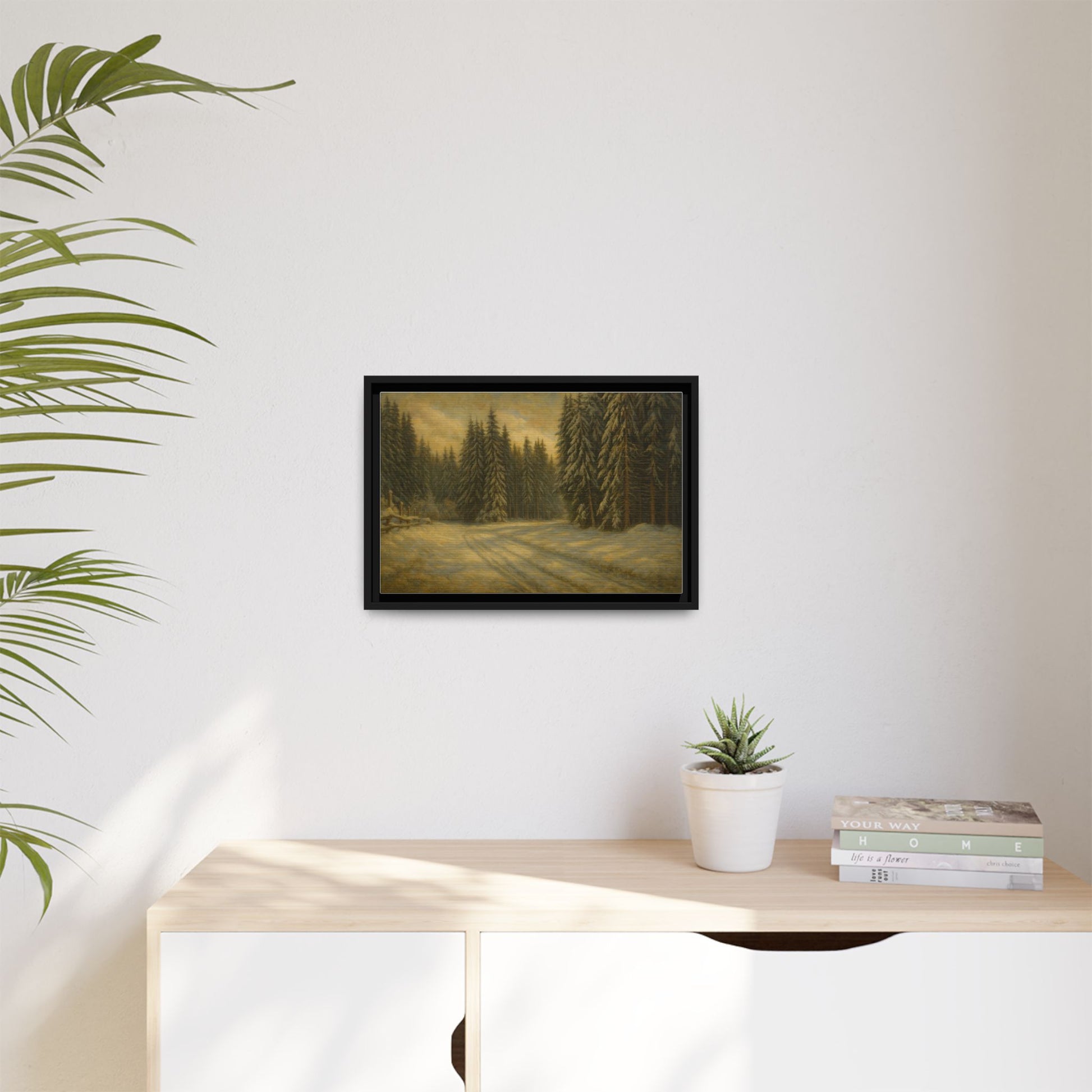 Framed Matte Canvas Wall Art - Serene Forest Landscape, Living Room Decor, Nature Print, Home Aesthetic, Gift for Nature Lovers, Wall [...] - TRV