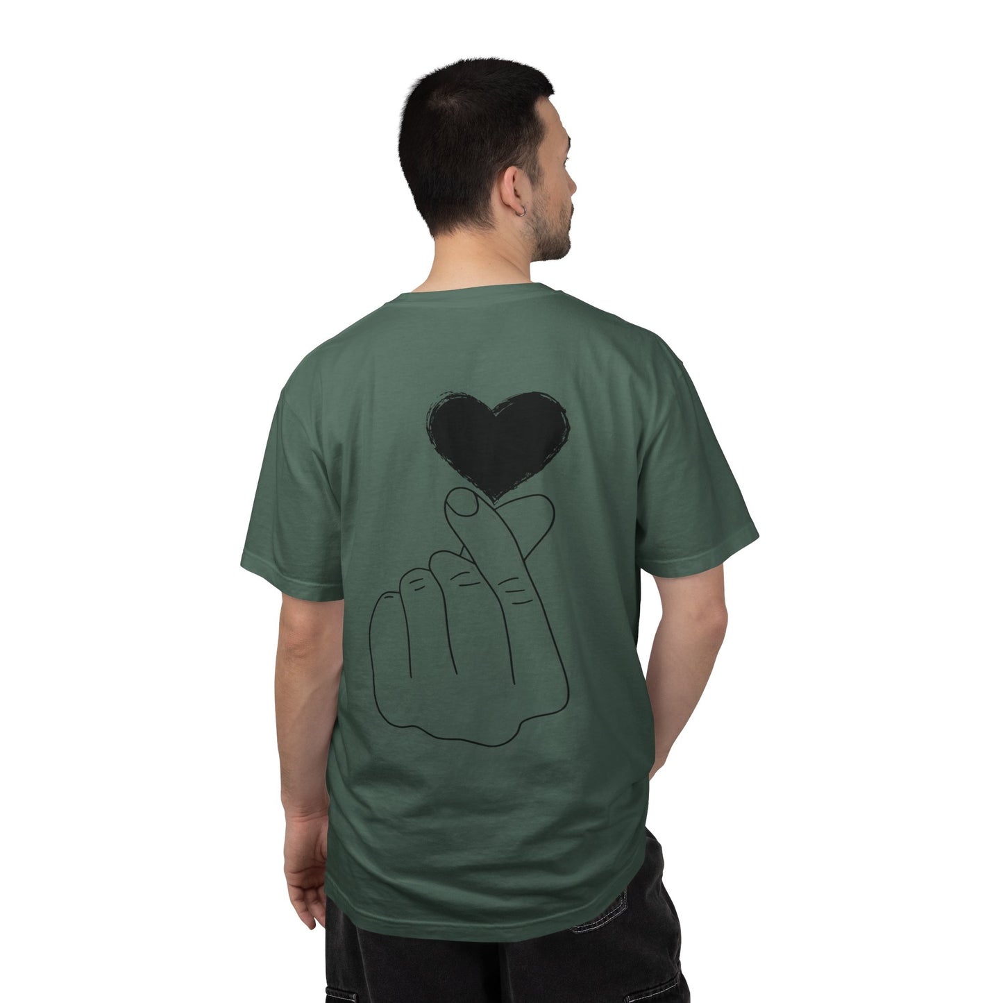 Unisex Garment-Dyed T-Shirt with Heart Design | Casual Trendy Wear for All Occasions