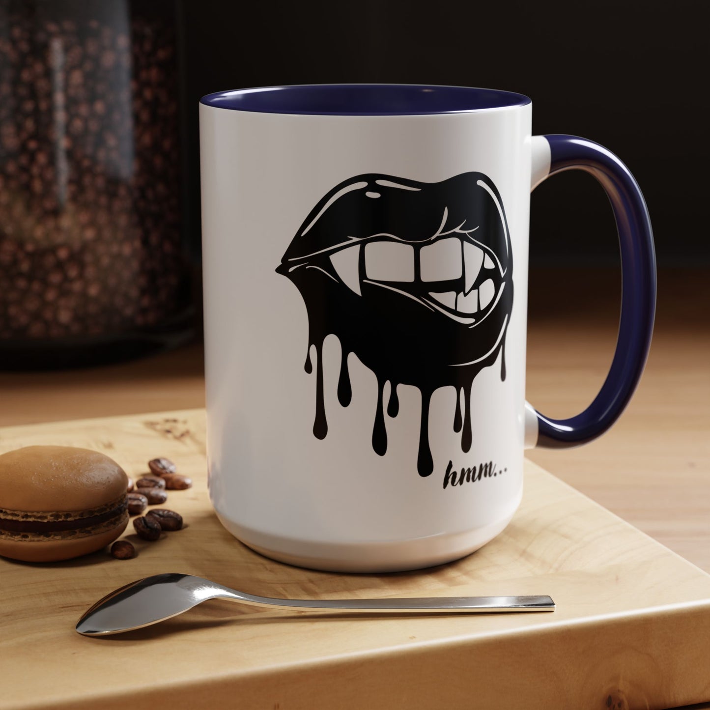 Dripping Lip Coffee Mug – "hmm..." Accent Ceramic Mug (11/15oz)
