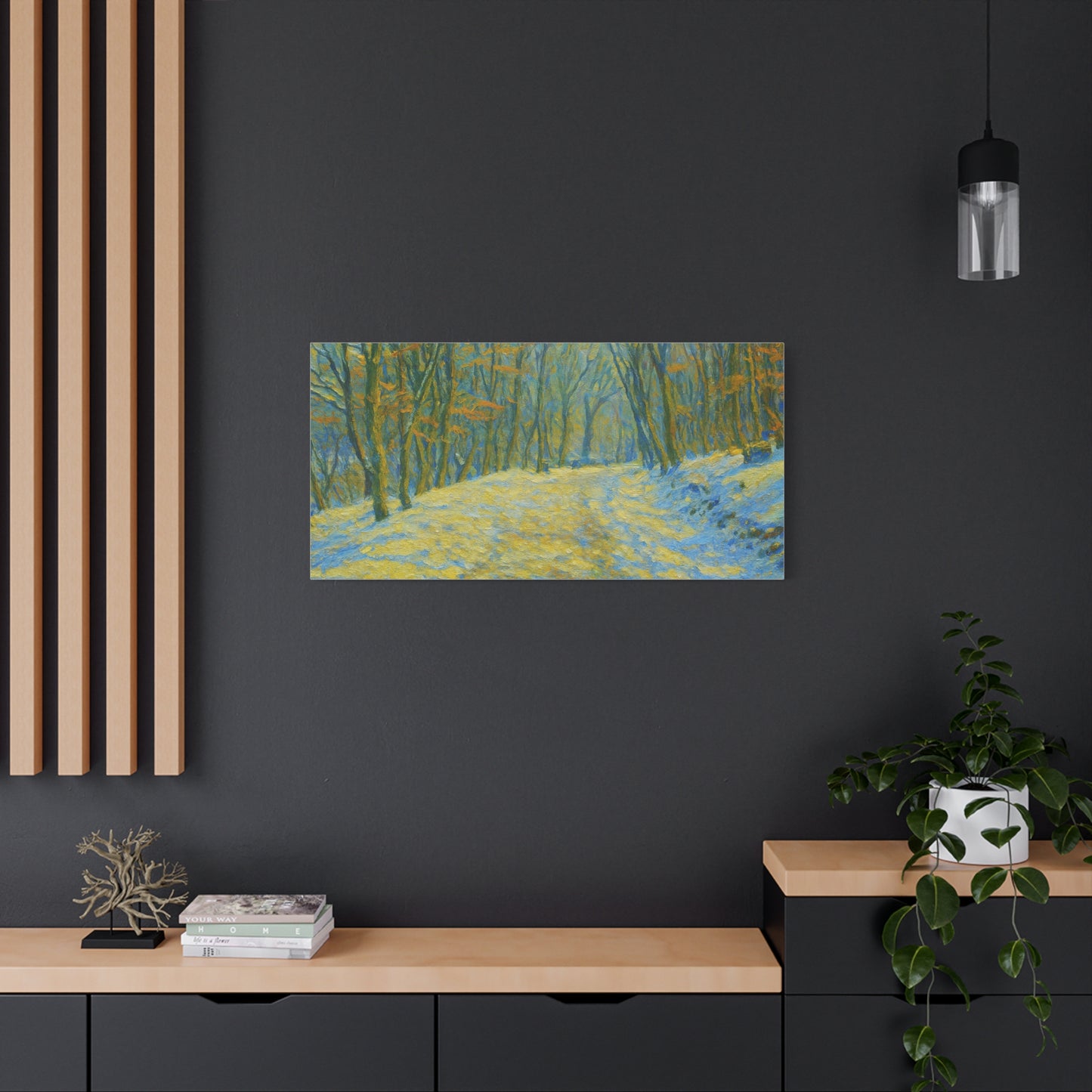 Wall Art Print, Winter Landscape Canvas Home Decor, Gift for Nature Lovers, Seasonal Artwork, Cozy Housewarming Decoration - TRV