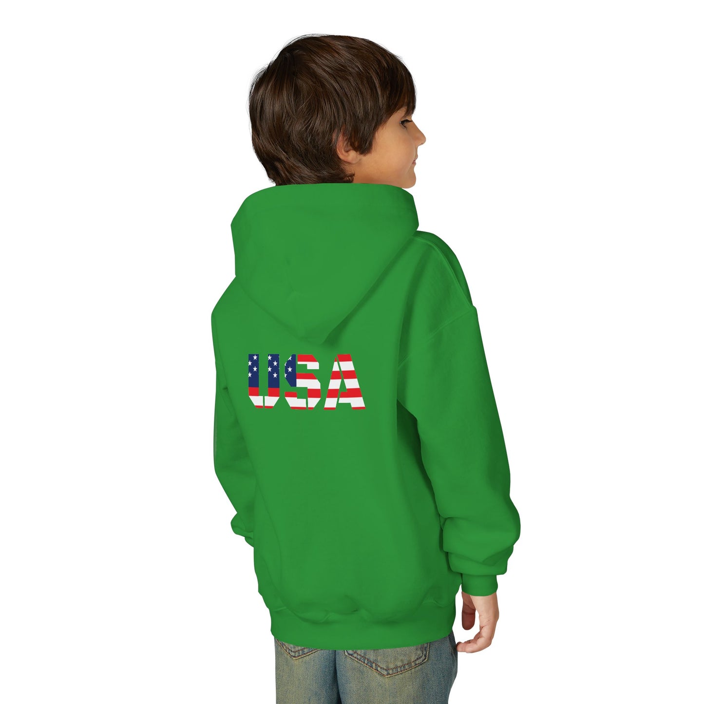 USA Flag Youth Hoodie, Youth Sweatshirt, Cool Hoodie for Kids, American Pride Apparel, Comfortable Boys and Girls Sweatshirt