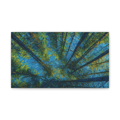 Forest Canopy Canvas Print – Upward View Trees Wall Art (Stretched Canvas 0.75")
