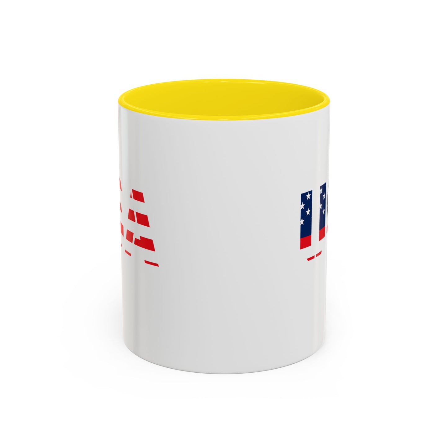 USA Flag Accent Coffee Mug — Patriotic 11/15oz Ceramic Coffee Cup