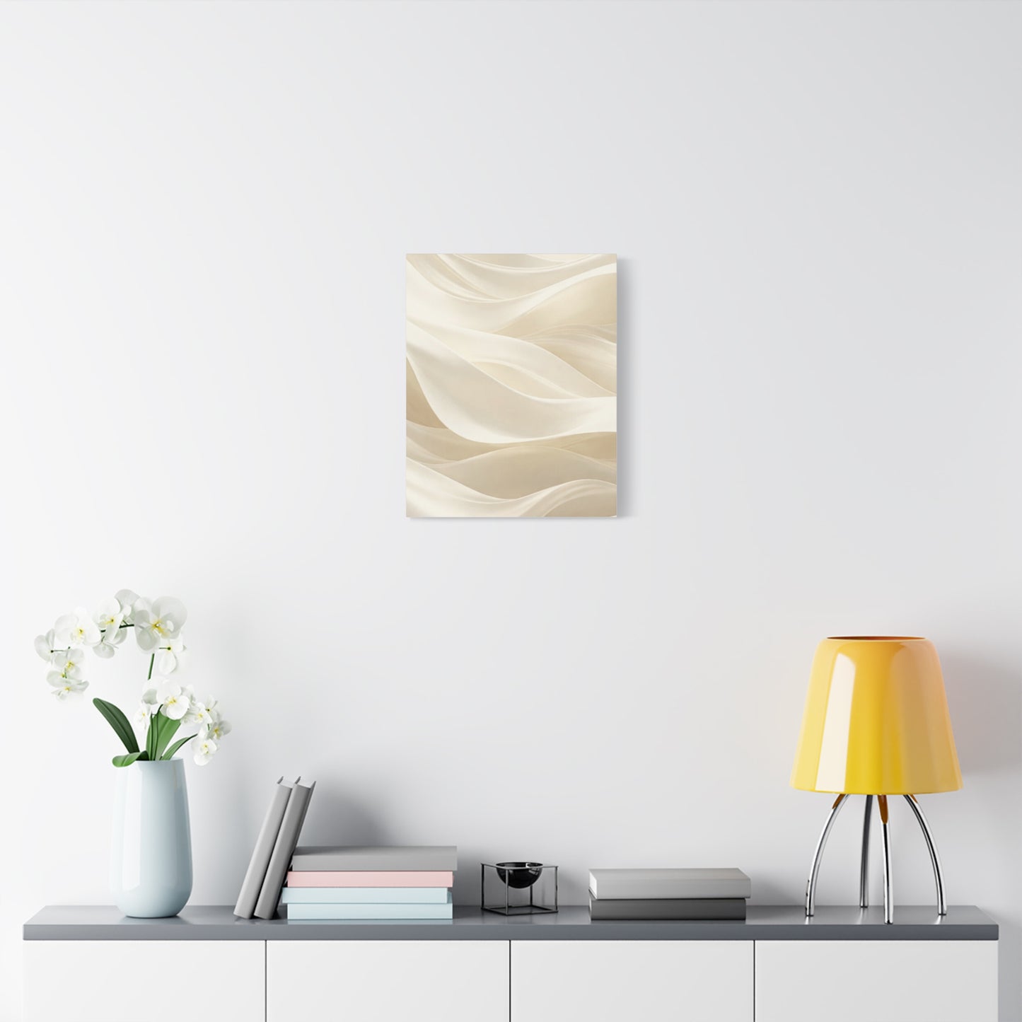 Neutral Abstract Wave Art Matte Canvas