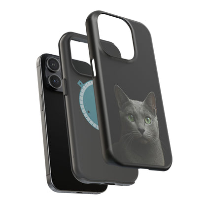 Russian Blue Cat Phone Case — Magnetic Impact-Resistant iPhone Cover