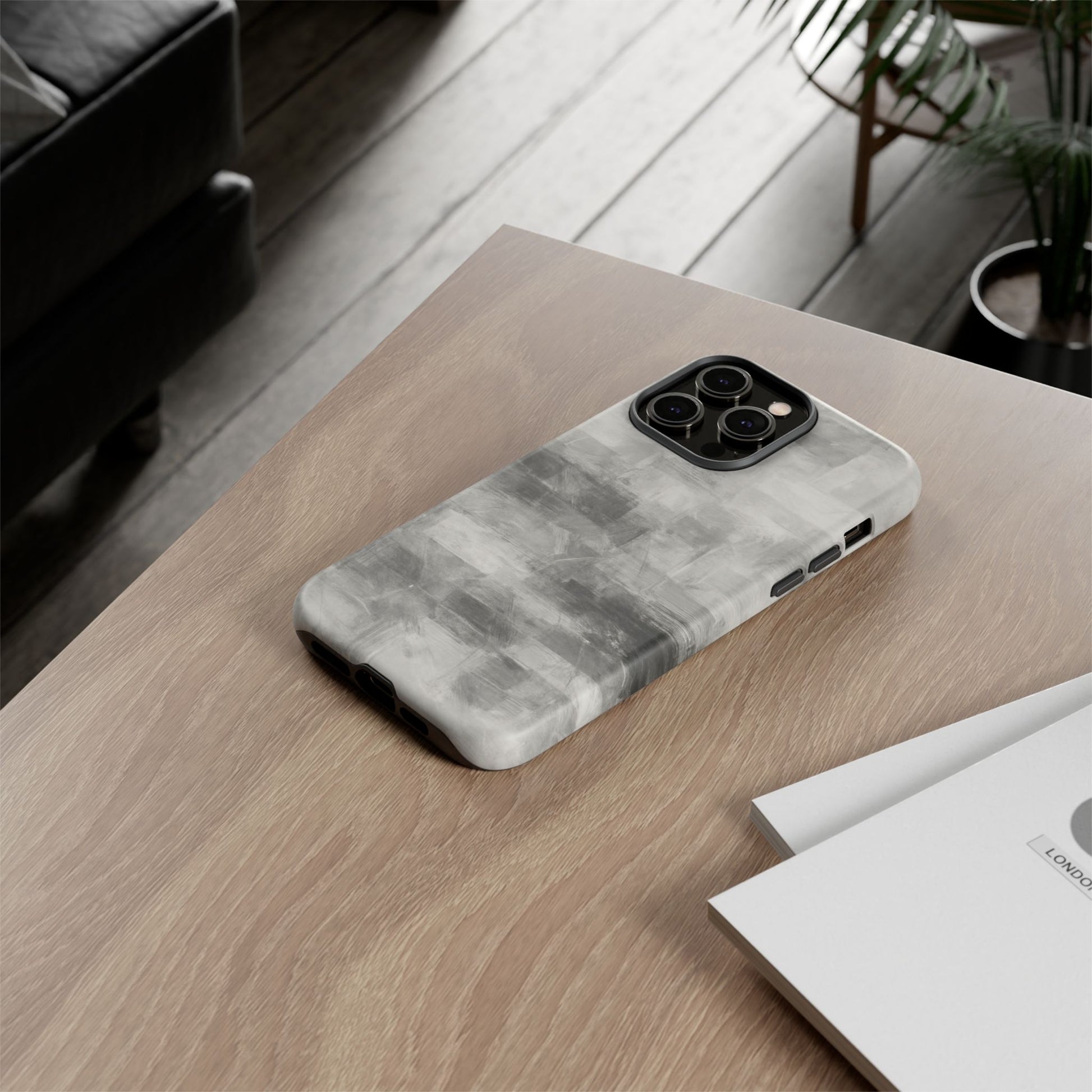 Stylish Phone Case for Tough Protection, Marble Grey Design, Customizable Gift for Her, Unisex Mobile Accessory, Birthday Present, [...] - TRV