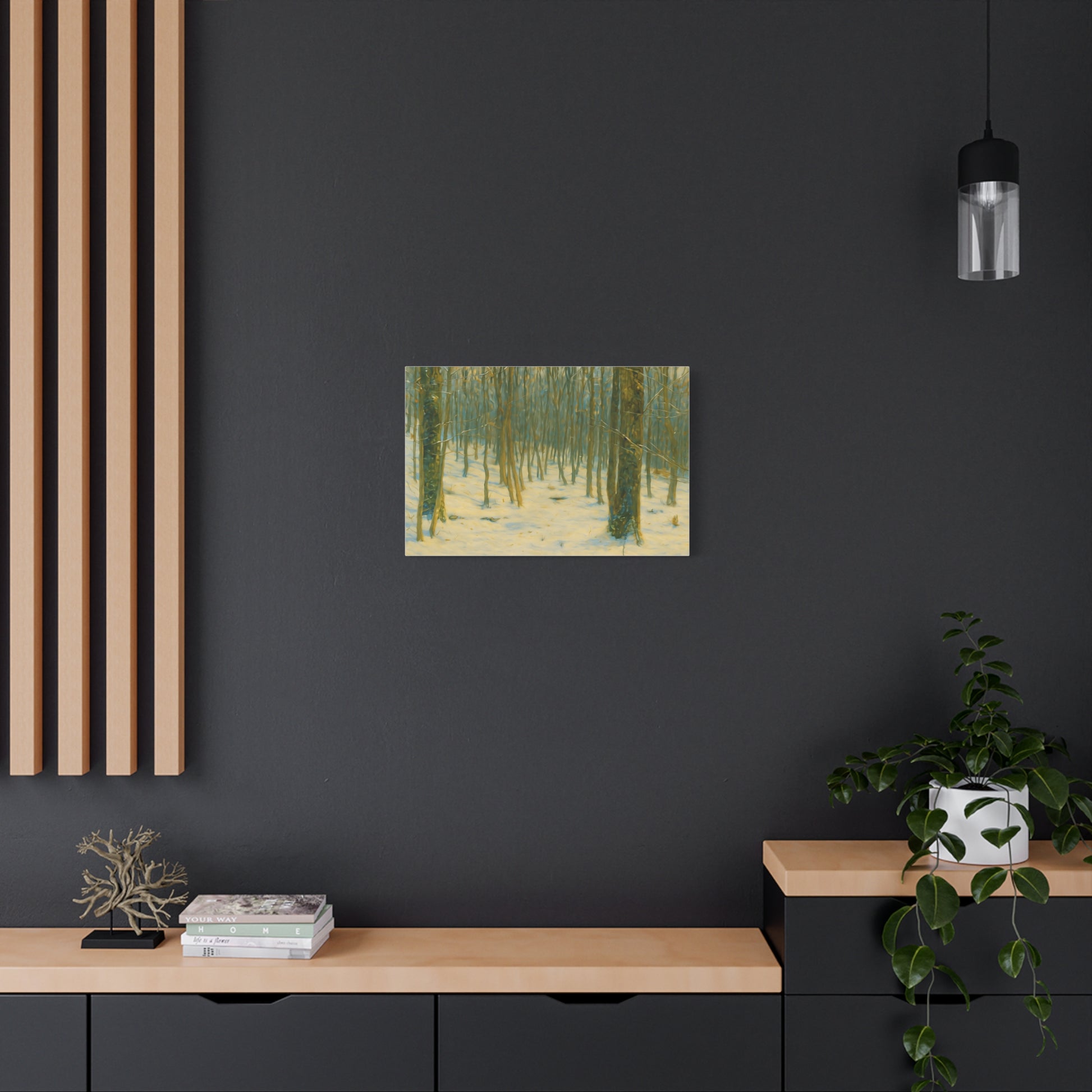 Winter Forest Matte Canvas Art Print, Nature Decor, Stretched Wall Art, Home Decor, Rustic Cabin Decoration, Gift for Nature Lovers - TRV