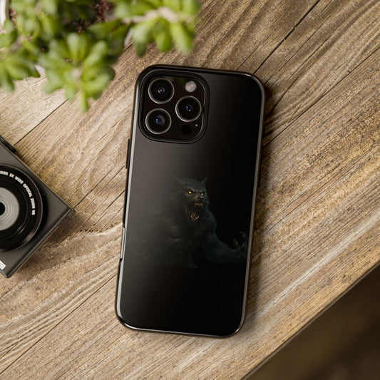 Werewolf Phone Case, Tough Cases, Black Panther Design, Gift for Animal Lovers, Phone Accessories, Fierce Phone Protection - TRV