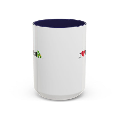 I Love Football Accent Coffee Mug, Perfect Gift for Sports Lovers, Football Enthusiasts, Unique Mug for Game Days, Home or Office Decor - TRV