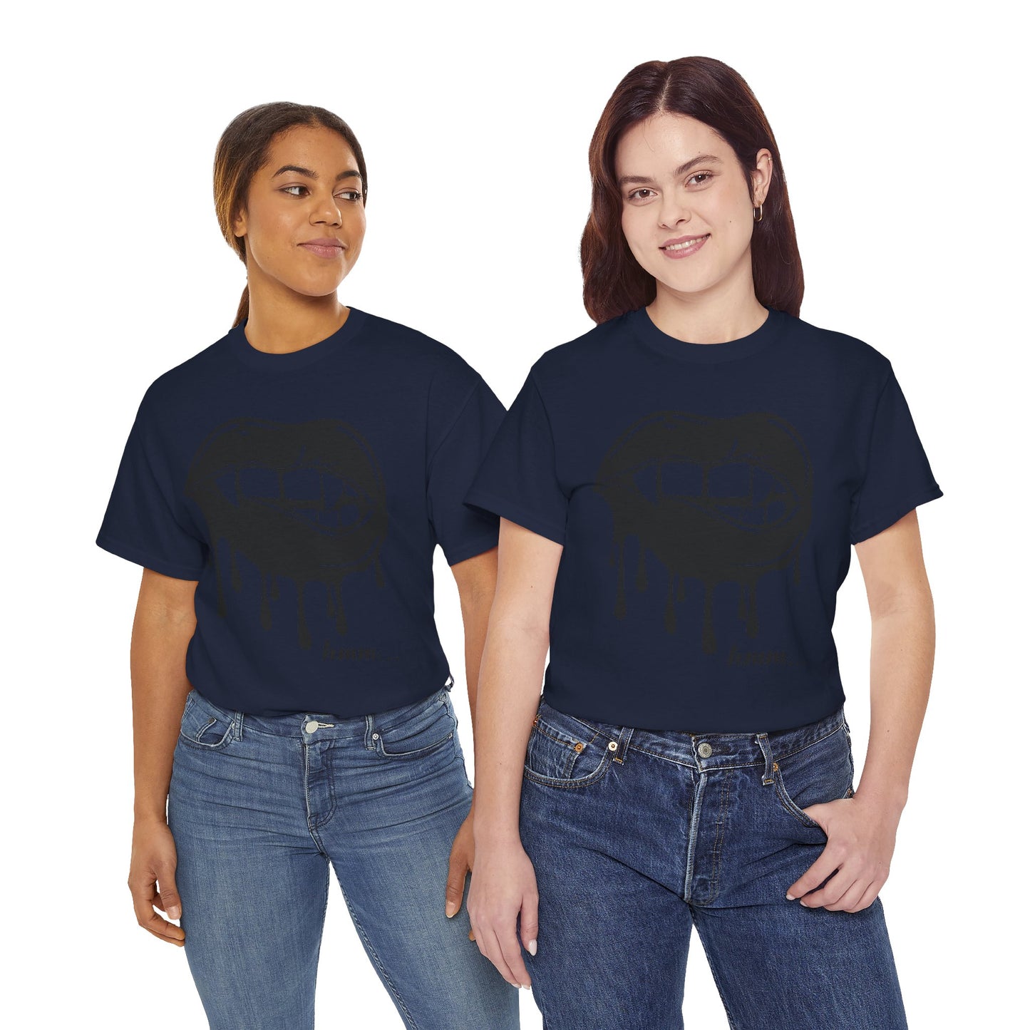 Edgy Graphic Tee - Dripping Lips Design - Unisex Heavy Cotton Tee