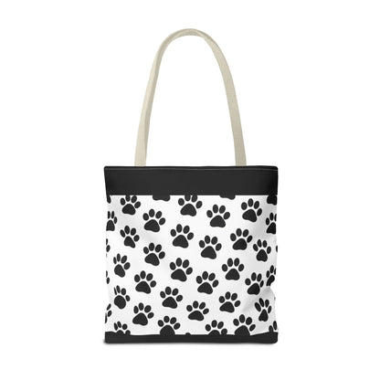 Paw Print Tote Bag, Dog Lover Gift, Shopping Tote, Eco-Friendly Bag, Pet Accessory, Animal Print Carryall - TRV