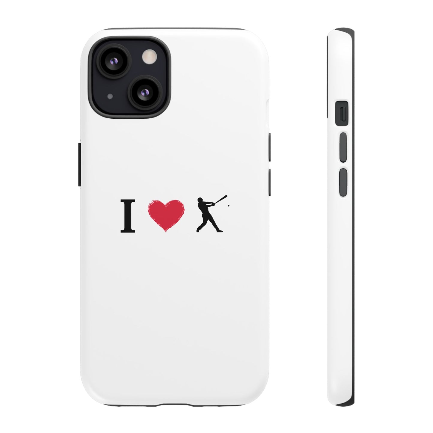 Baseball Love Phone Case, Tough Cases for Sports Lovers, i Heart Baseball Protection, Gift for Players, Cute Sports Case - TRV