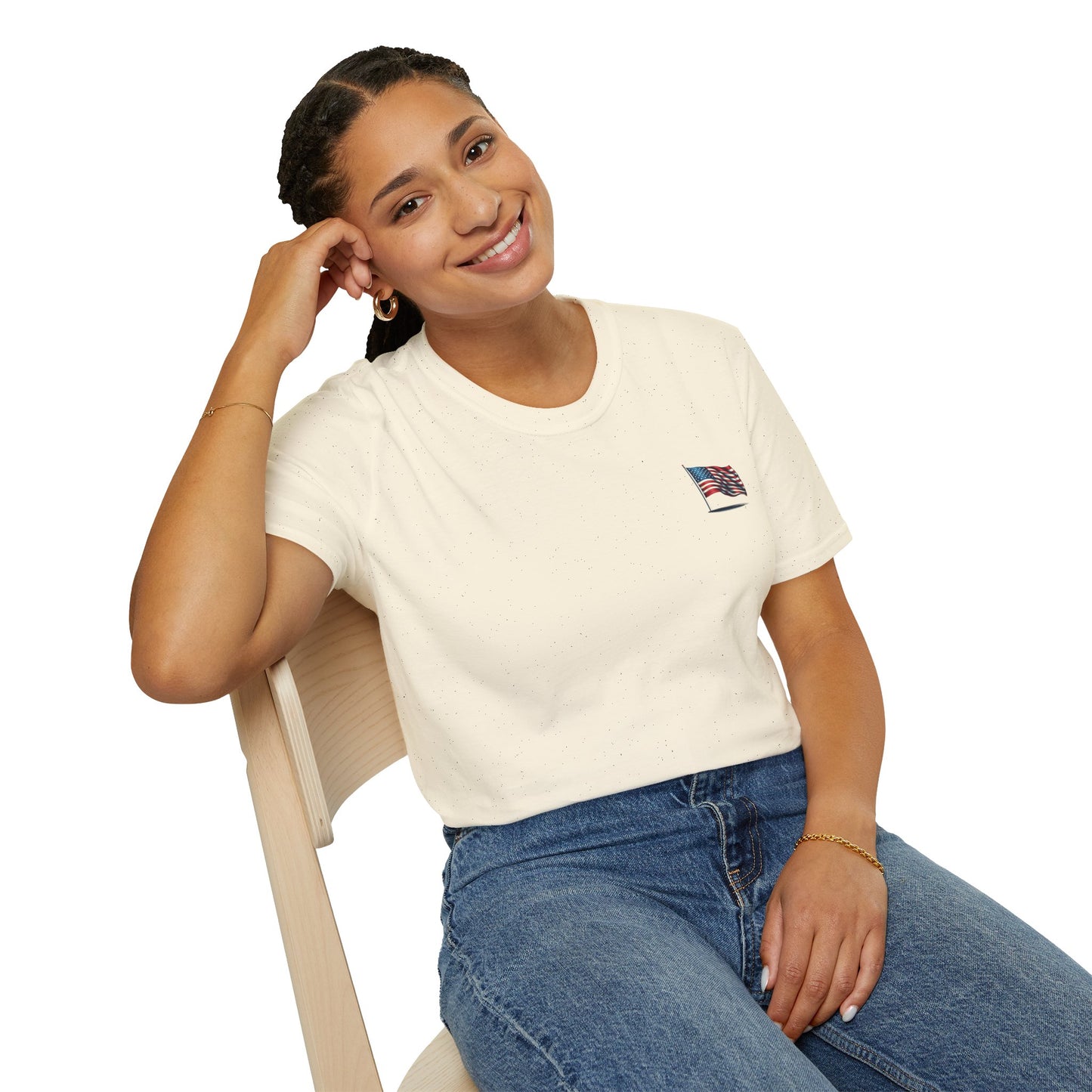 Patriotic Unisex Softstyle T-Shirt, American Flag Tee, USA Pride Shirt, Perfect for Independence Day, Casual Wear - TRV