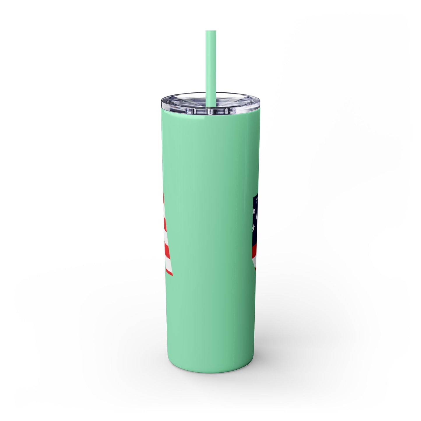 Skinny Tumbler — USA Flag 20oz Straw Tumbler (Patriotic Travel Cup)