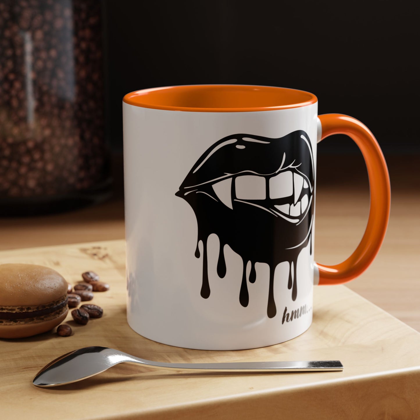 Dripping Lip Coffee Mug – "hmm..." Accent Ceramic Mug (11/15oz)