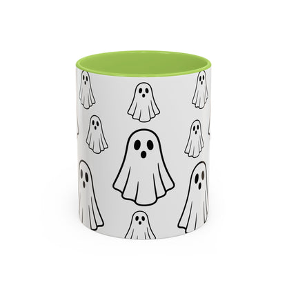 Cute Ghost Accent Coffee Mug, Halloween Mug, Spooky Drinkware, Gift for Ghost Lovers, Seasonal Decor, Unique Coffee Cup - TRV