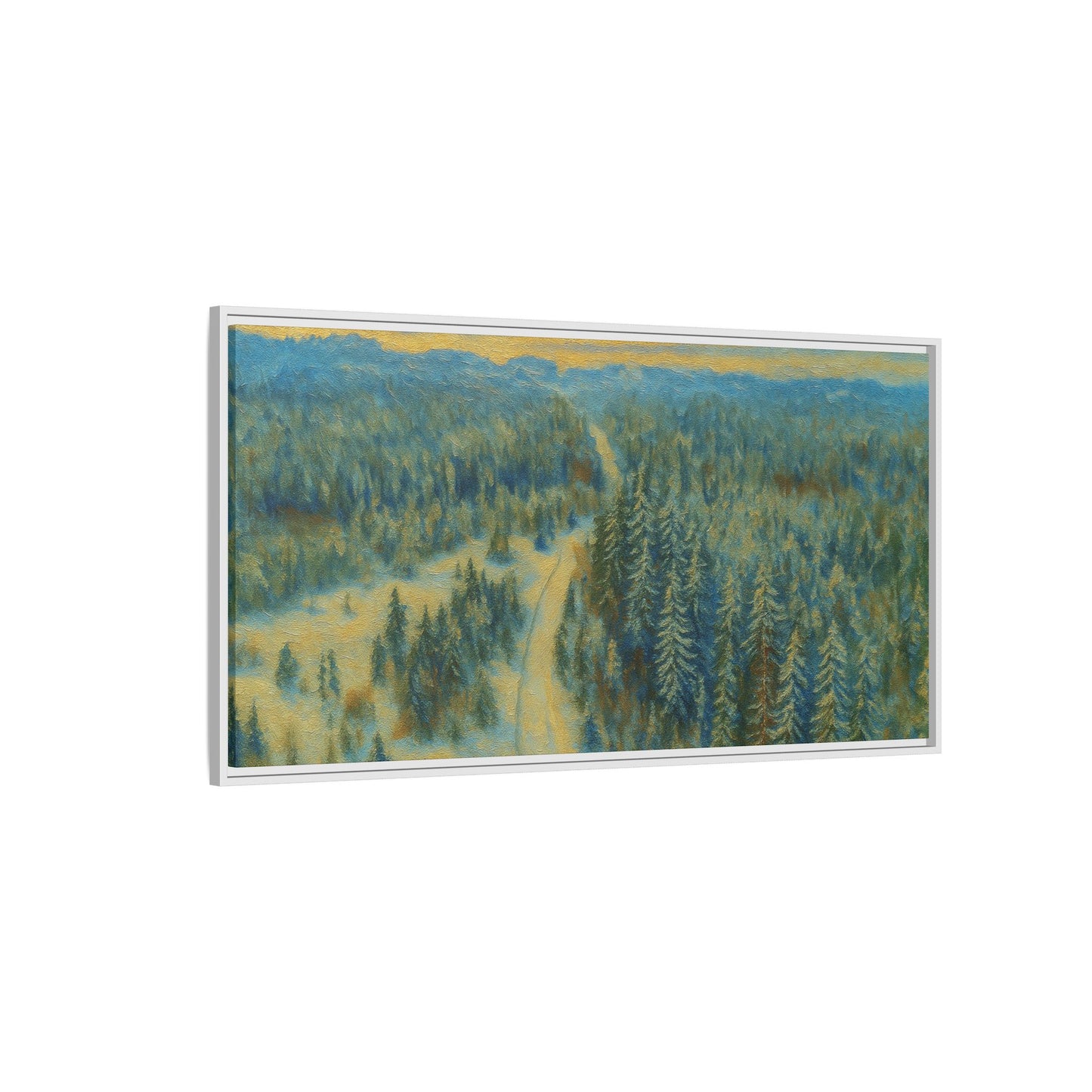 Framed Matte Canvas Art Print, Tranquil Forest Landscape, Home Decor for Nature Lovers, Wall Art for Living Room, Gift for Art Enthusiasts - TRV