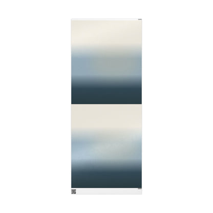 Gradient Ombre Wrapping Paper Roll — Coastal Blue to Cream Gift Wrap