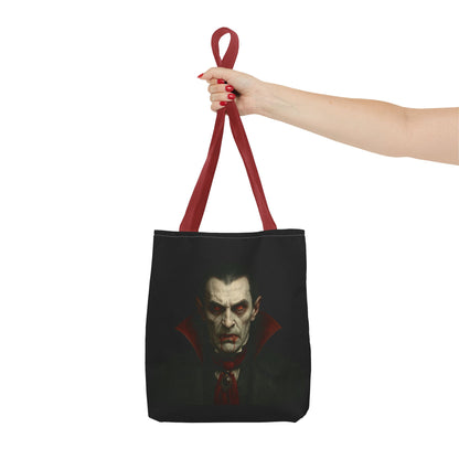 Vampire Haunted Tote Bag, Spooky Shopping Bag, Halloween Accessory, Gothic Style Handbag, Perfect for Halloween Parties, Unisex Tote - TRV