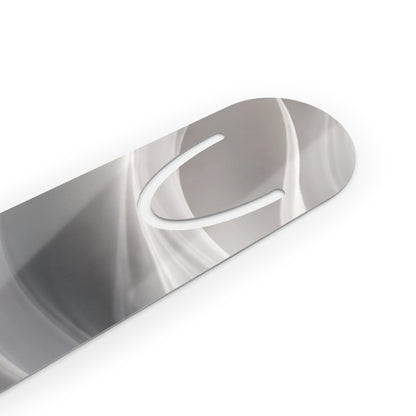 Abstract Silver Swirl Bookmark | Metal Monogram U Accent