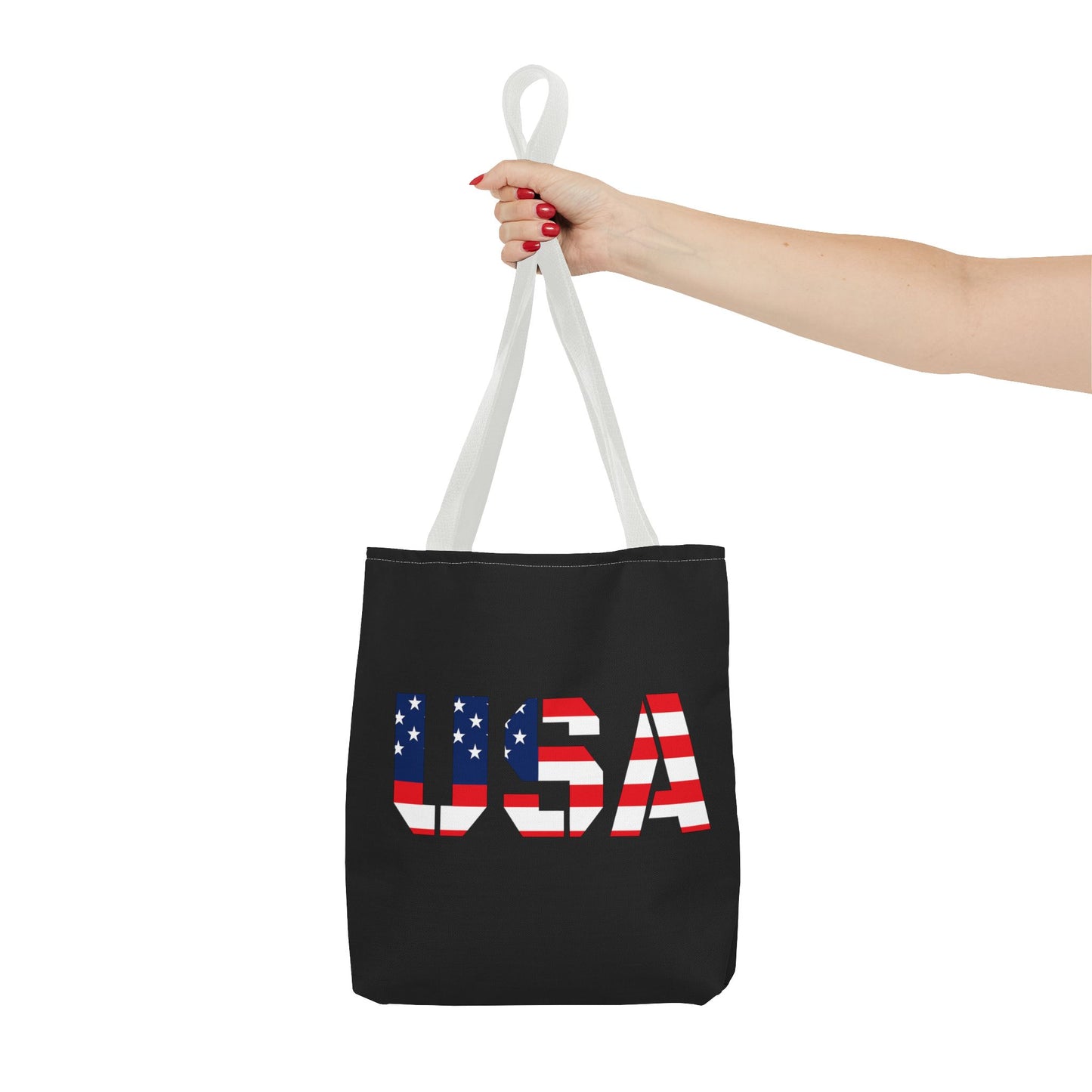 Patriotic USA Print Tote Bag, Reusable Shopping Bag, 4th of July Gift, Summer Carryall, American Flag Style - TRV